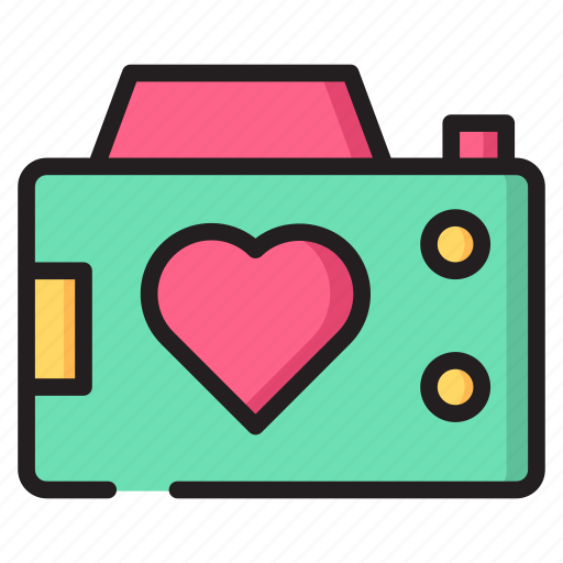 Valentines, heart, love, romantic, romance, camera icon - Download on Iconfinder