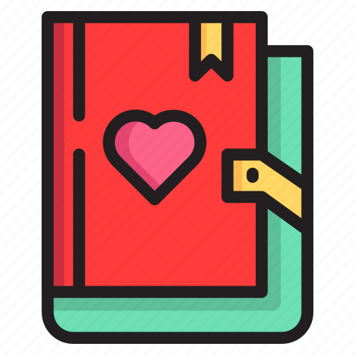 Valentines, heart, love, romantic, romance, diary icon - Download on Iconfinder