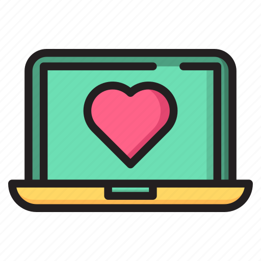 Valentines, heart, love, romantic, romance, laptop icon - Download on Iconfinder