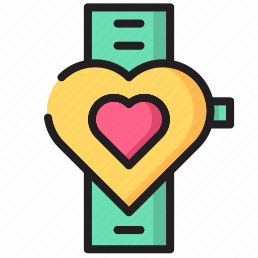 Valentines, heart, love, romantic, romance, watch icon - Download on Iconfinder