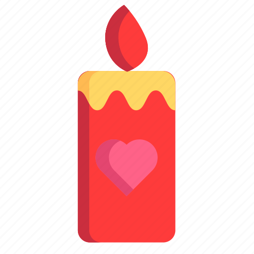 Valentines, heart, love, romantic, romance, candle icon - Download on Iconfinder