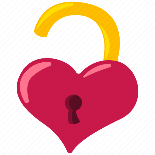 Valentine, love, valentines, romantic, heart, pink, lock icon - Download on Iconfinder