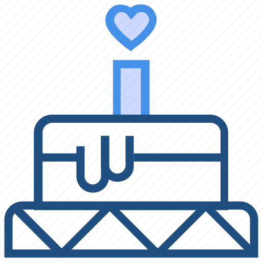 Cake, candle, heart, love, valentine cake, valentine’s day, wedding icon - Download on Iconfinder