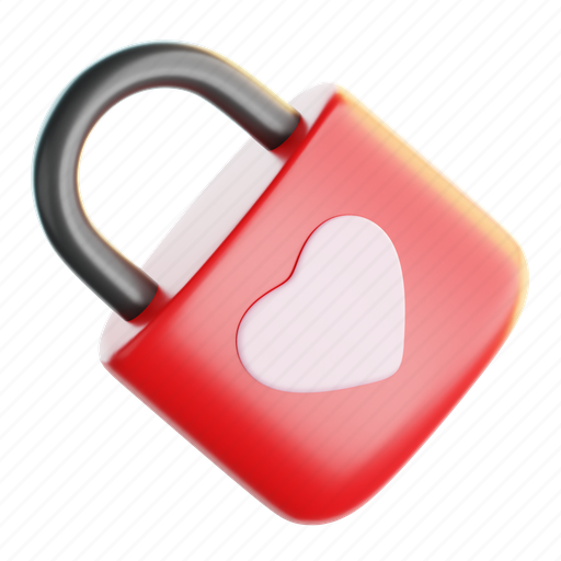 Love, padlock, lock, locked, security, unlock, valentine 3D illustration - Download on Iconfinder