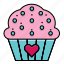 cupcake, cake, feast, heart, love, valentine, valentine&#x27;s day 