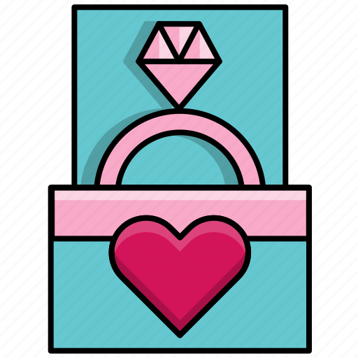 Engagement, feast, heart, love, ring, valentine, valentine's day icon - Download on Iconfinder
