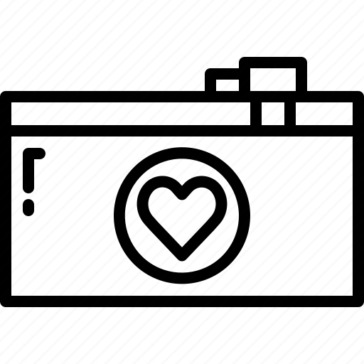 Camera, decoration, gift, heart, love, photo, valentines icon - Download on Iconfinder