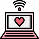 computer, heart, internet, monitor, notebook, valentines, wifi 