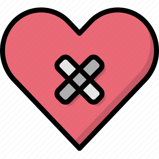 Heart, hurt, love, passion, plaster, valentines, wound icon - Download on Iconfinder