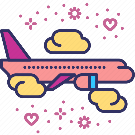 Airplane, flight, honeymoon, travel, trip, vacation, valentines icon - Download on Iconfinder