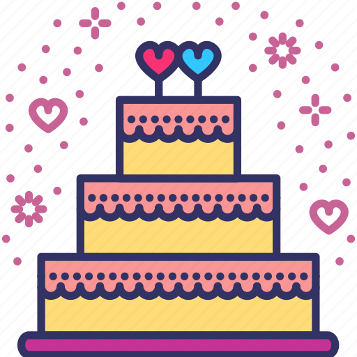Cake, celebration, couple, decoration, love, valentines, wedding icon - Download on Iconfinder