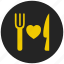 buffet, cutlery, dinner plate, fork and knife, hotel, restaurant, romantic dinner 