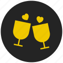 beverage, glass, heart, party, romance, valentine&#x27;s drink, wine