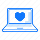 computer, device, laptop, love, monitor, screen, valentines day