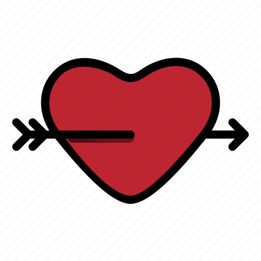 Heart, arrow, valentine, shape, romance icon - Download on Iconfinder