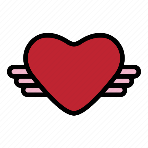 Wing, heart, shape, romance, valentine icon - Download on Iconfinder
