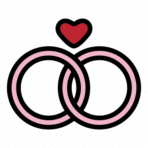 Pair, ring, valentine, heart, shape, romance icon - Download on Iconfinder