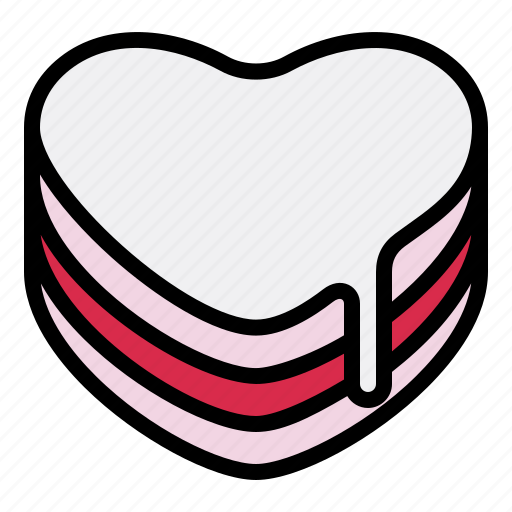 Cake, heart, shape, romance, valentine, food, sweet icon - Download on Iconfinder