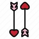 arrow, heart, shape, romance, valentine