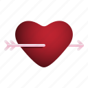heart, arrow, valentine, shape, romance