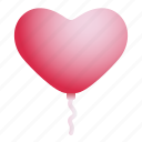 balloon, valentine, heart, shape, romance