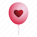 balloon, heart, shape, romance, valentine