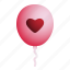 balloon, heart, shape, romance, valentine 