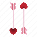 arrow, valentine, heart, shape, romance