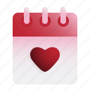 calendar, valentine, heart, shape, day