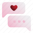 chat, valentine, heart, shape, romance, communication, bubble, message