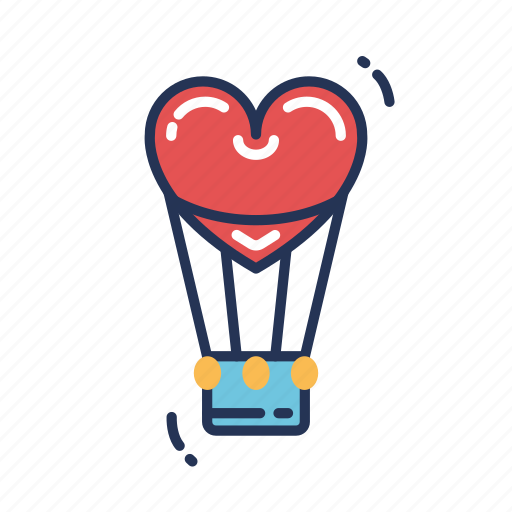 Heart, hot air balloon, romantic, valentine icon - Download on Iconfinder