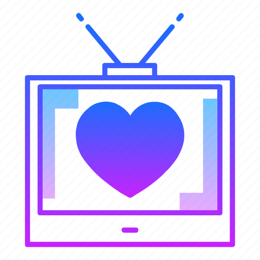 Device, love, screen, show, television, tv, valentines day icon - Download on Iconfinder