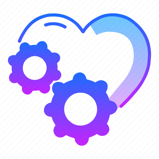 Cogs, gear, interface, love, setting, valentines day, wheels icon - Download on Iconfinder
