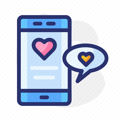 Chat, heart, love, pink, red, smarphone, valentine icon - Download on Iconfinder