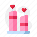 candle, heart, pink, red, valentine