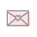 envelope, front, valentines, letter, love, mail, message