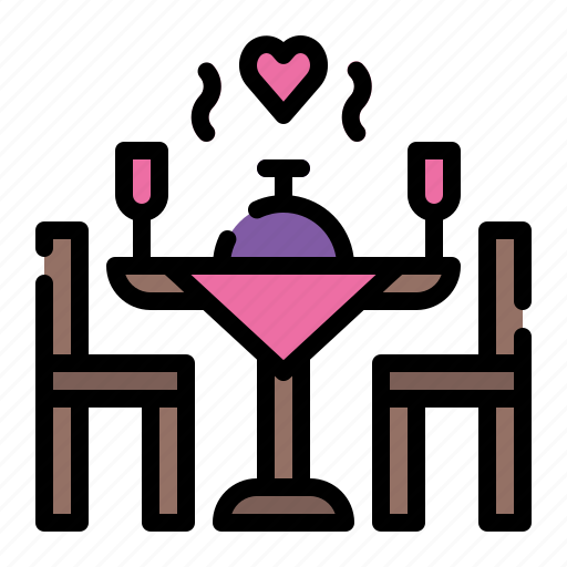 Food, wine, anniversary, together, valentines, dinner, restaurant icon - Download on Iconfinder