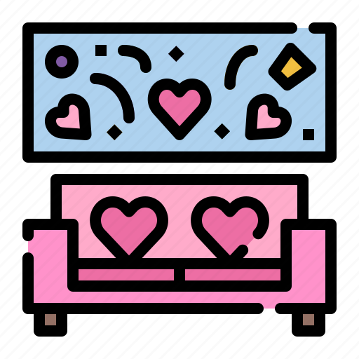 Home, room, living, furniture, valentines, sofa, house icon - Download on Iconfinder