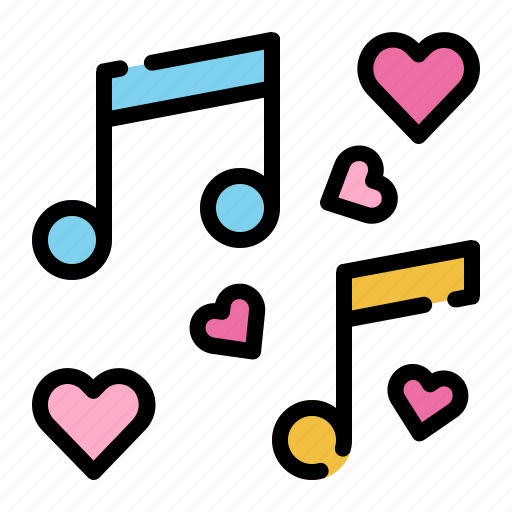 Note, sound, melody, song, valentines, music, audio icon - Download on Iconfinder