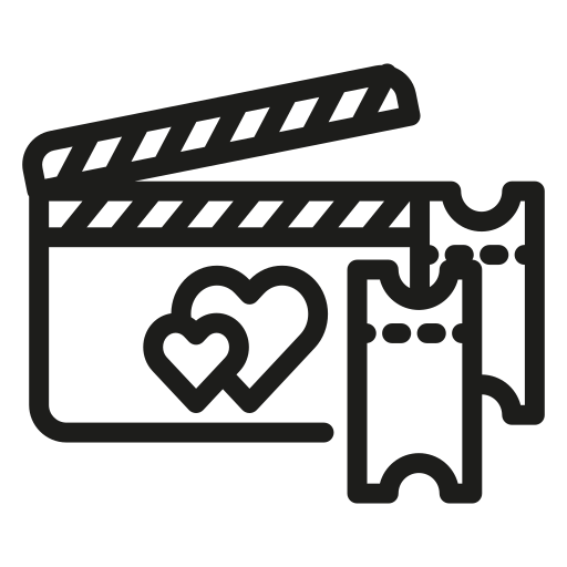 Valentines, watch movie, dating, romance, entertainment, tickets icon - Free download