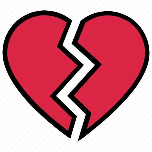 Broken heart, crack, heart, love, pain, valentine’s day icon - Download on Iconfinder