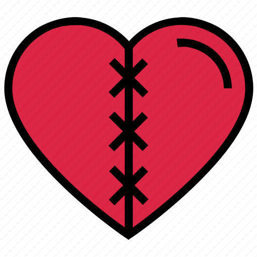 Heart, injury, love, pain, scar, valentine’s day icon - Download on Iconfinder