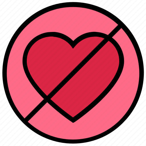 Ban, hate love, heart, no, no love, valentine’s day icon - Download on Iconfinder