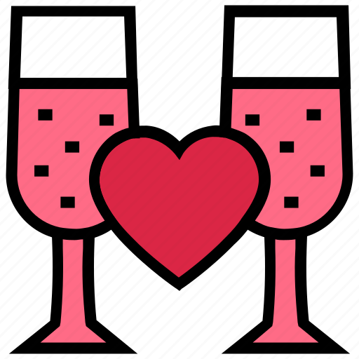 Beverage, cheers, drinks, glass, heart, relationship, valentine’s day icon - Download on Iconfinder