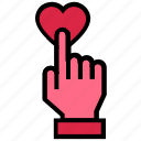 click, hand, heart, like, love, press, valentine’s day