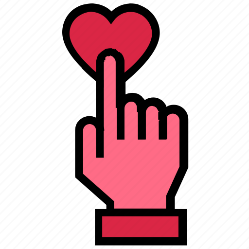 Click, hand, heart, like, love, press, valentine’s day icon - Download on Iconfinder