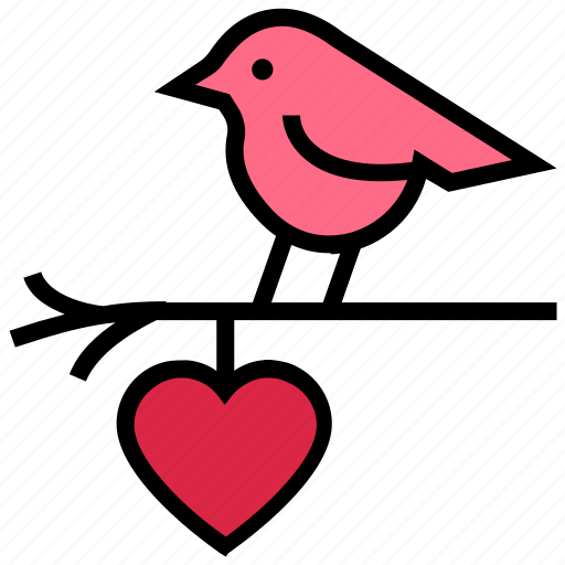 Bird, bird and heart, glowing dove, heart, love bird, valentine’s day icon - Download on Iconfinder