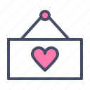 board, easel, hanger, heart, love, shop, valentines