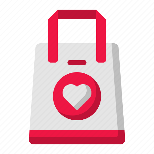 Shopping, bag, valentines, hearts, love, and, romance icon - Download on Iconfinder