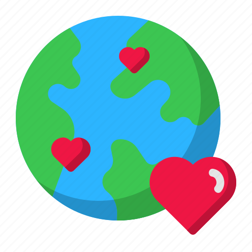 Valentines, romance, heart, love, world, earth icon - Download on Iconfinder